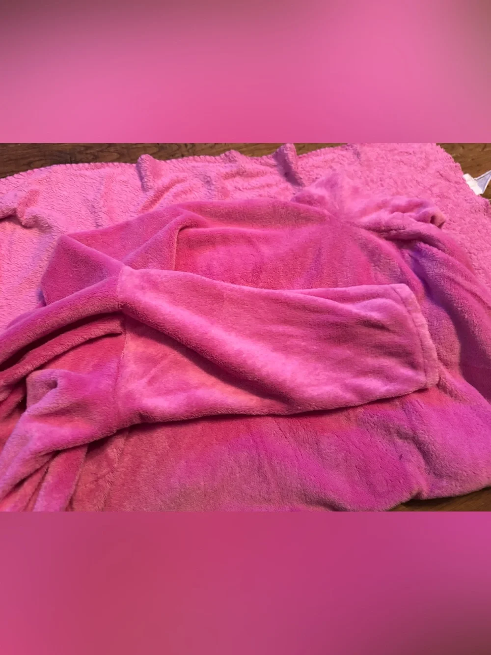 Child size pink Snuggie girls wearable blanket